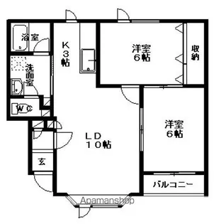 コーポグランディス【1階】の間取り